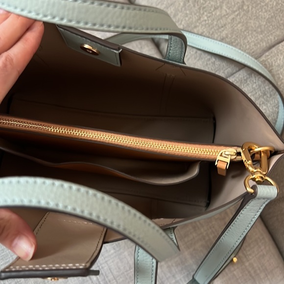 Tory Burch Small Perry Triple Compartment Tote Bag in Blue Celadon - Picture 11 of 15